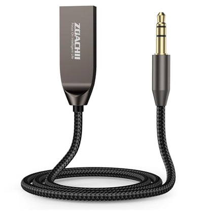 Bluetooth 5.4 Car Aux Adapter, Handsfree Calls, Wireless Music Streaming for Car Home Stereo Speakers Audio System