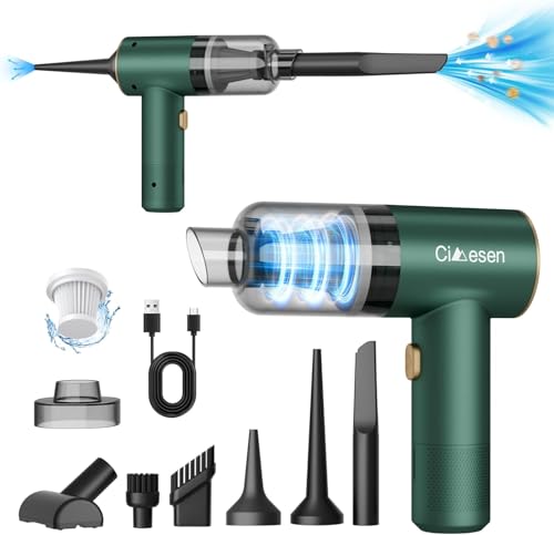Car Vacuum Portable 4 in 1 Vacuum Cleaner 12000Pa Mini Handheld Vacuum Cordless Rechargeable 120W High Power Vacuum Cleaner & Air Duster Multi-Nozzles for Car Home Office Pet(Green) - color: Green