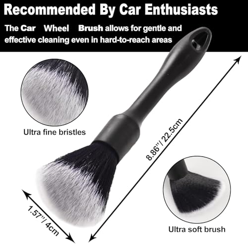 Automobile Wheel Cleaning Brushes Set, Ultra Soft Boars Hair Car Brushes, Car Cleaning Supplies Kit, Car Dust Brush, Car Accessories for Truck, SUV