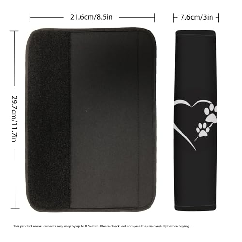 UNICEU Animal Dog Paws Lovely Heart Print Neoprene Soft Car Seatbelt Pads Protector Cover, 2 Packs, Soft Car Safety Seatbelt Strap for Kids Adults - color: Dog Paw Love Heart