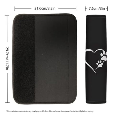 UNICEU Animal Dog Paws Lovely Heart Print Neoprene Soft Car Seatbelt Pads Protector Cover, 2 Packs, Soft Car Safety Seatbelt Strap for Kids Adults - color: Dog Paw Love Heart