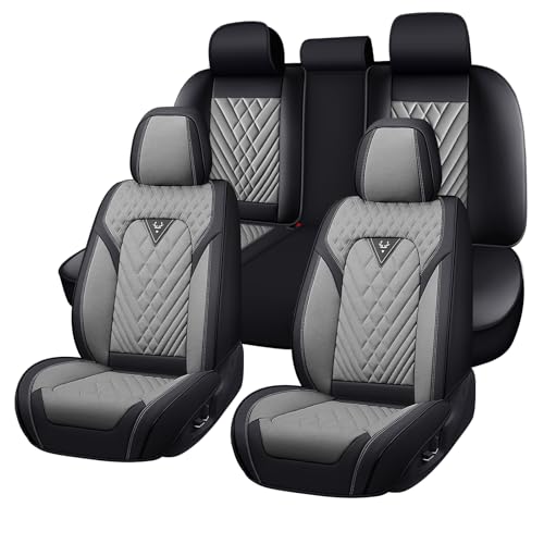 for Chrysler Voyager 2000-2025 Car Seat Covers, Premium Car Seat Cushion,Waterproof Seat Protectors, Luxury Automotive Interior Accessories (5-Seat Set, Black&Gray) - color: Black&Gray, size: 5-Seats Set