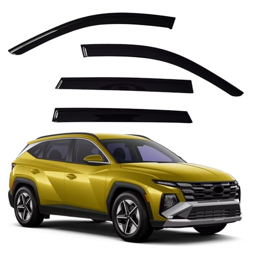 Window Visors Rain Guards Compatible with Hyundai Tucson 2022-2026, Side Window Wind Deflectors Vent Shades Out-Channel Accessories, Dark Smoke 4 Pcs, 2023 2024 2025 - size: 2022-2026 Hyundai Tucson