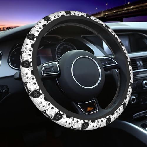 Cat Steering Wheel Covers Non Slip Neoprene Universal 15 Inch Steering Wheel Protector Car Cover for Men Women - color: Cat2