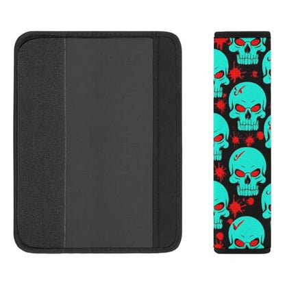 Women's Car Belt Covers, Halloween Cool Red Blood Zombie Skull Fashion Cushion Pad Car Shoulder Strap Harness Pad - color: Color847