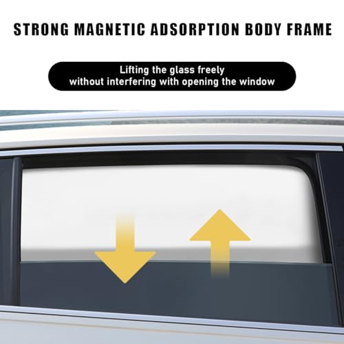 4 PCS Car Side Window Sun Shades, Magnetic Front Rear Window Shades for Sun Heat Blocking & UV Protection, Auto Privacy Sunshade Curtain for Baby Camping, Car Accessories (Silver) - color: Silver
