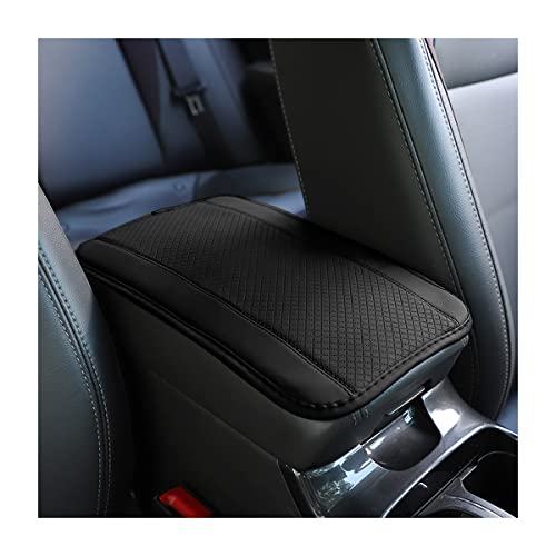 8sanlione Car Armrest Storage Box Mat, Fiber Leather Car Center Console Cover, Car Armrest Seat Box Cover Accessories Interior Protection for Most Vehicle, SUV, Truck, Car (Black) - color: Black