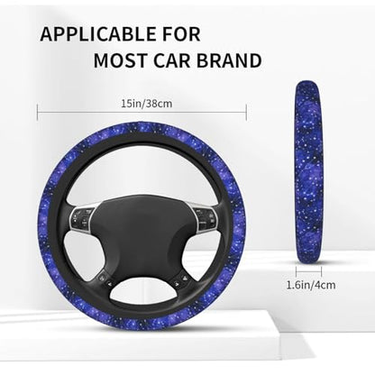 Galaxy Starry Sky Steering Wheel Covers Non Slip Neoprene Universal 15 Inch Steering Wheel Protector Car Cover for Men Women - color: Galaxy Starry Sky