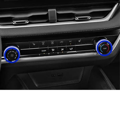 for 2025 2026 Chevrolet Equinox（No Equinox EV） Aluminum Interior Trim Accessories, Including air Conditioning Volume Controls, Shift Switch, and Starter knob Cover/Ring. (Blue) - color: blue