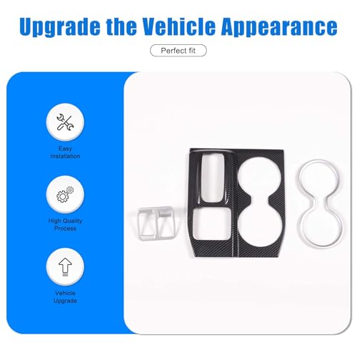 Gear Shift Panel Cover Trim Compatible with Honda Pilot 2023-2025/ Honda Passport 2026 Accessories, ABS Center Consoles Cup Holder Panel Cover Protector, 1PCS (Carbon Fiber + Sliver) - color: Carbon Fiber + Sliver