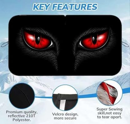 Wolf Eyes Car Windshield Sun Shade, Foldable Car Front Window Sunshade, UV Ray Reflector Sun Blocker, Heat Protection Windshield Cover Universal Fit for Sedans, Trucks, SUV, 59" x 31.5" - color: color 3