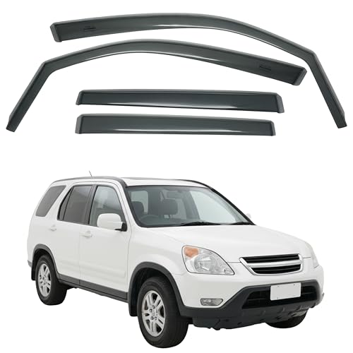 in-Channel Car Window Rain Guard Compatible with Honda CR-V (2003-2007) 4pcs, Taiwan Made Precise & Transparent Car Wind Deflectors No Water Leakage Visors - size: CR-V (2003-2007) 4pcs