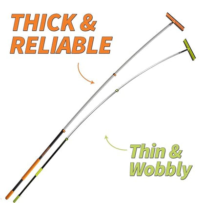 5-18 ft Window Washer Squeegee Kit with Extension Pole (24+ Foot Reach) // Long Handle Squeegee for Window Cleaning & Car Cleaning Multi-Use//Telescopic Professional Window Cleaning Squeegee for Home - size: 18 feet