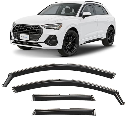 CLIM ART in-Channel Incredibly Durable Rain Guards for Audi Q3 2019-2026, Original Window Deflectors, Vent Window Visors, Vent Deflector, 4 pcs. - 619101 - color: For Q3 19-26