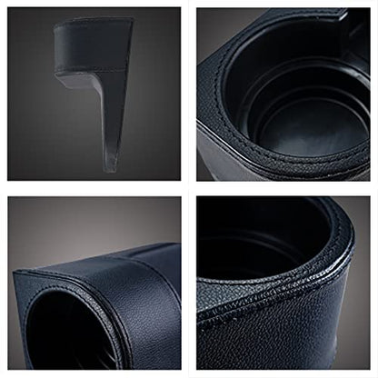 Black Multifunctional Car Cup Holder Car Seat Organizer Gap Filler Bottle Phone Storage Organizer, Black Stitching - color: Black, Black Stitching