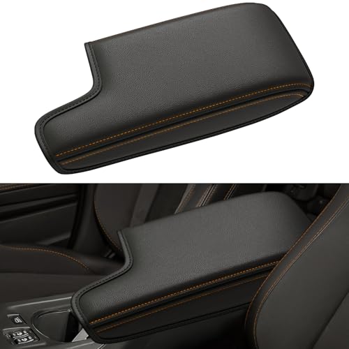 Center Console Armrest Cover for Subaru Crosstrek 2018-2023 and Impreza 2017-2023 Accessories, Premium Leather Arm Rest Cover Pad, Car Middle Console Lid Cover (Orange Stitching) - size: 2018-2023 Subaru Crosstrek & 2017-2023 Impreza