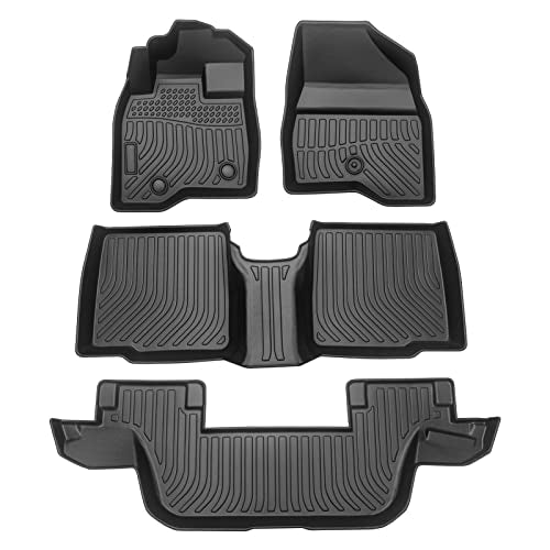 All Weather Floor Mats for 2011-2014 Ford Explorer (No Fit Bucket Seating), Floor Mats Fits 1st & 2nd & Row, 3D Anti-Slip Waterproof TPE Rubber Protector Car Mats Full Set Liners - color: 2011-2014 Ford Explorer