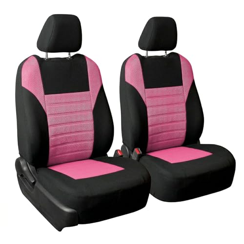 FH Group Automotive Car Seat Covers Front Set Premium 3D Air Mesh Front Seat Covers, Airbag Compatible Universal Fit Interior Accessories for Cars Trucks and SUVs - Pink - color: Pink, size: Front Set