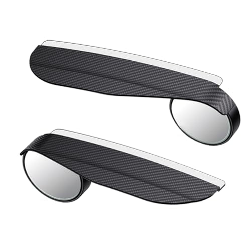 2PCS Car Blind Spot Mirrors, 2-in-1 Rain Eyebrow Reversing Side Rearview Mirror, 360° Adjustable Reflective Protective Cover, Universal for Most Cars