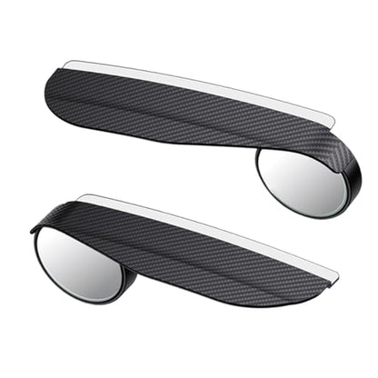 2PCS Car Blind Spot Mirrors, 2-in-1 Rain Eyebrow Reversing Side Rearview Mirror, 360° Adjustable Reflective Protective Cover, Universal for Most Cars