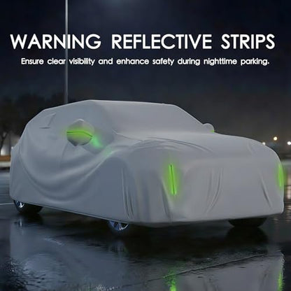 Car Cover Waterproof All Weather 10 Layers SUV Car Cover Universal Heavy Duty Fit for Toyota RAV4,Honda CRV,Tesla Model Y,Chevrolet Equinox,Nissan Rogue etc. (Silver, Fits SUVs up to 190") - color: Silver, size: Fits SUVs up to 190"