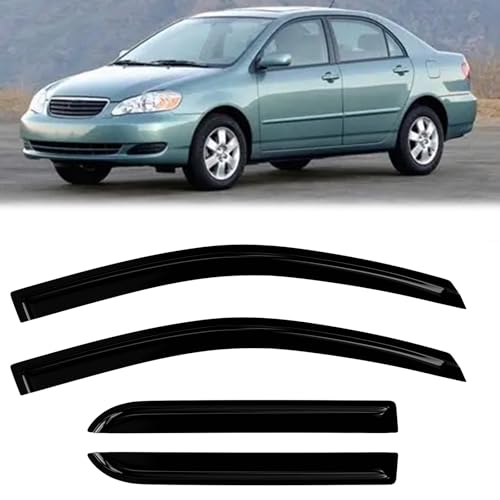 Window Rain Guards Compatible 2009-2013 Toyota Corolla 4PC Window Visors Vent Shade Deflector - size: 09-13 Toyota Corolla