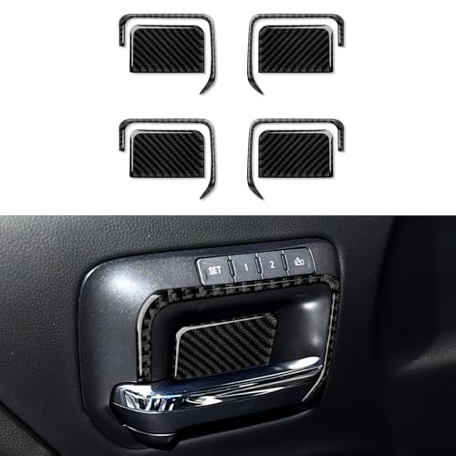 Car Door Handle Bowl Sticker Cover Interior Trim Carbon Fiber Decal for Chevrolet Silverado/GMC Sierra 1500 2500HD 3500HD 2014-2018 Accessories - color: Door Handle Bowl