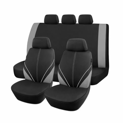 Mandark Car Seat Cover Full Set, Beathable Waterproof Heavy-Duty Vehicle Front and Rear Split Bench Seat Covers, Auto Interior Chair Protector, Universal for SUV Automobile Truck (Grey) - color: Grey