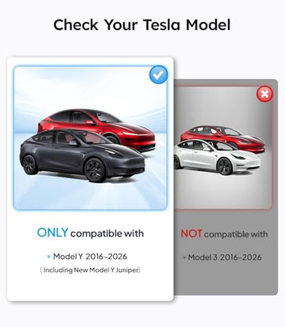 Wigoo Tesla New Model Y Accessories Windshield Sunshade [OEM Design, 100% Sun Blockage] Foldable Heat Insulation Sunshade with Storage Bag, for Model Y 2020~2026 (Juniper), Silver Coating - size: 1. Model Y (2016-2026)
