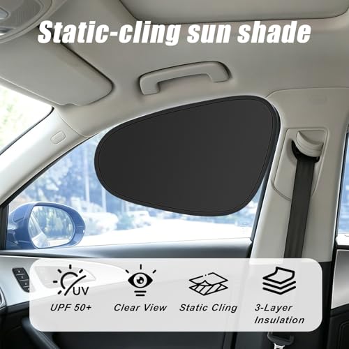 Car Window Shades, 2PCS Car Side Window Sun Shade, Static Cling Front Sunshade for Driver, UV & Heat Block, Privacy Protection, Sun Visor Universal Fit for Most Vehicles - size: 2 PCS