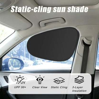Car Window Shades, 2PCS Car Side Window Sun Shade, Static Cling Front Sunshade for Driver, UV & Heat Block, Privacy Protection, Sun Visor Universal Fit for Most Vehicles - size: 2 PCS