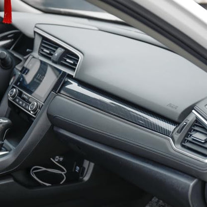 YINGTUU for Honda Civic Accessories 10th Gen 2016 2017 2018 2019 2020 2021 Interior Car Center Console Trim Panel Sticker Protection Carbon Fiber Pattern - color: Dashboard Panel Cover