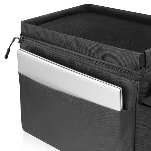 Waterproof Car Organizer with Lid, Car Cooler Bag with Cup Holder and Tissue Box