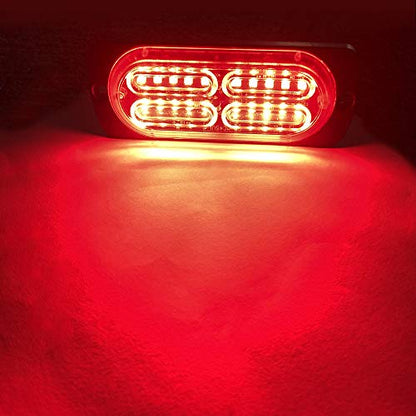 12-24V 20-LED Super Bright Emergency Strobe Warning Caution Hazard Construction Waterproof Flashing Strobe LED Light Bar Surface Mount for Car Truck SUV Van (Red) - color: Red