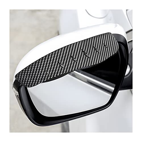 Blilo 2PCS Smoke Visor Guards for Car Side Mirrors - Waterproof Carbon Fiber Auto Rain Eyebrows for Cars, Trucks and SUVs - Universal Fit (Carbon Fibre/Black) - color: Carbon Fibre/Blac