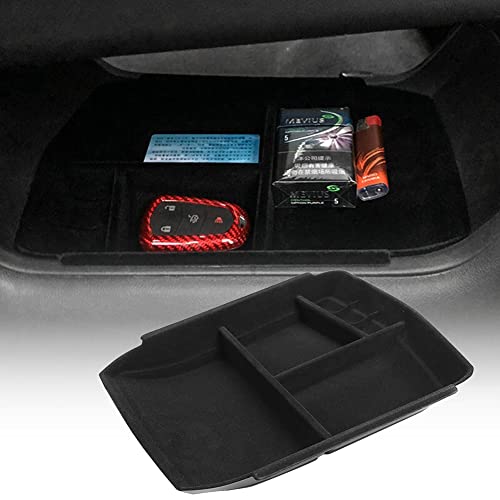 For XT5 accessories Center Console Organizer Center Console Bottom Storage Tray Compatible for Cadillac XT5 2023 2022 2021 2020 2019 2018 2017 2016/ XT6 2023-2020 Flocking Interior Accessories Tray - color: Console Bottom Storage Tray