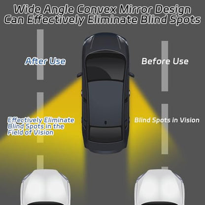 2 PCS Blind Spot Mirrors, Heart Shaped Rear View Mirrors, 360 Degree Adjustable, HD Glass Rearview Mirror Accessories, Wide Angle Convex Rear View Mirror for Trucks, Sedans, SUV, RV