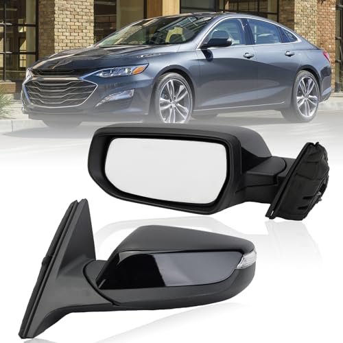 Driver Side View Mirror Compatible with 2016 2017 2018 2019 2020 2021 2022 Malibu LT Hybrid,Mirrors With Heated Turn Signal,7-Pins OE-GM1320539 - color: 7Pins-Gloss Black, size: Left Driver Side
