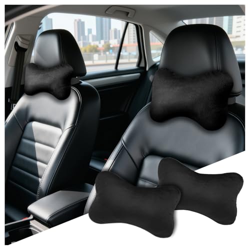 2PCS Soft Car Headrest Pillow,Ergonomic Car Neck Pillow for Driving Relief Neck Fatigue,Universal Cars Pillows Headrest for Cars Interior Accessories with Detachable Cover