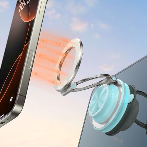 2026 Next-Gen Suction Cup Phone Mount Cute 360° Zinc Alloy 109 LBS Phone Stand Vacuum Magnetic Car Holder for MagSafe Strongest Accessories for iPhone 16 15 14... Android - color: Blue