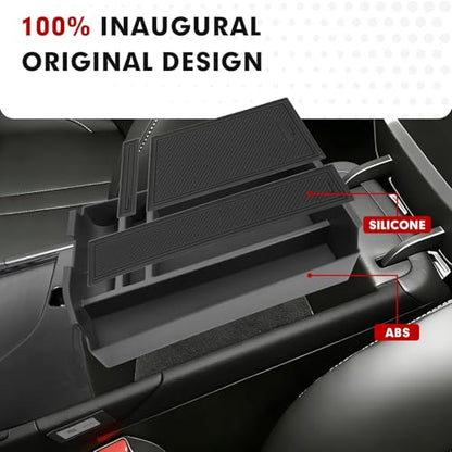Autorder Center Console Organizer for 2024 2025 2026 Hyundai Sonata Accessories Car Armrest Storage Box Middle Console Tray Container with Non-Slip Silicone Mats - size: 2024-2026 Hyundai Sonata