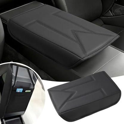 Shademax Center Console Cover for Tesla Model Y Juniper 2025-2026 / Model 3 Highland 2024-2026 Armrest Cushion Pad Arm Rest Cover Leather Console Lids Protector for Model Y Juniper Accessories - size: For Model Y Juniper 25-26 / 3 Highland 24-26