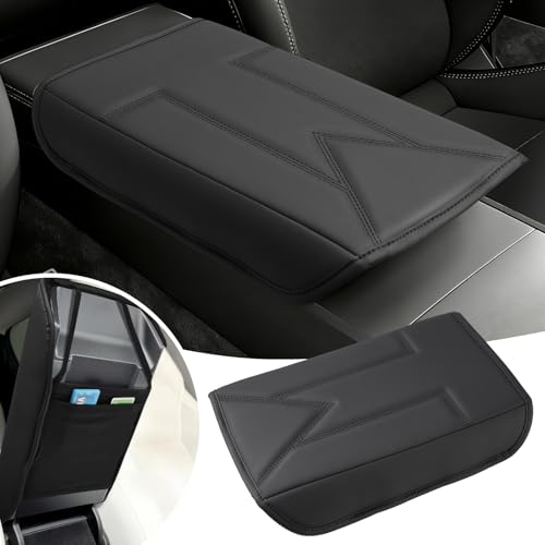 Shademax Center Console Cover for Tesla Model Y Juniper 2025-2026 / Model 3 Highland 2024-2026 Armrest Cushion Pad Arm Rest Cover Leather Console Lids Protector for Model Y Juniper Accessories - size: For Model Y Juniper 25-26 / 3 Highland 24-26