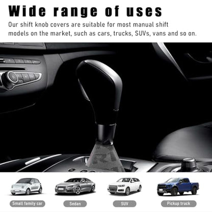 povtii Car Shift Boot Cover, Waterproof Canvas Fabric Manual Automatic Shift Knob Boot Dust Cover, Gear Gaiter Cover Auto Shift Boot Sleeve Protector, Universal Car Accessories (Gray) - color: Gray