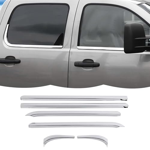 RT-TCZ Window Trim Strip Cover Window Molding Trim Cover Decoration Exterior Accessories for Chevy Avalanche/Suburban/Tahoe/Silverado 2007-2013,for GMC Yukon/Sierra 2007-2013 (Chrome) - color: Chrome