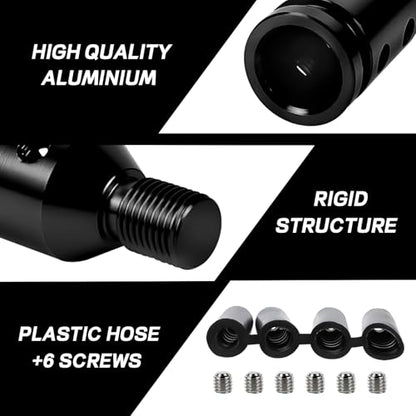 M12x1.25 Shift Knob Adapter, Aluminum Gear Shift Adapter Kit with 4-Sizes Hoses, Universal Gear Shift Knob Cover for Non-Threaded Manual Shifters, Car Stick Shift Knob Adapter(Black) - color: Black