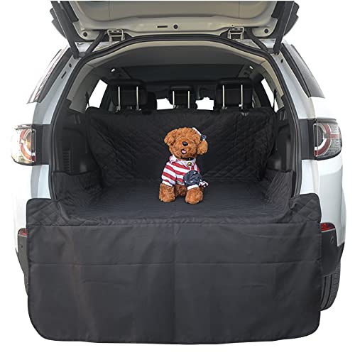 SUV Cargo Liner for Dog Heavy Duty Polyester Pet Trunk Cargo Cover Dog Car Seat Cover Mat Non-Slip Backing & Adjustbale Strong Buckle Universal Fit (Black) - color: Black