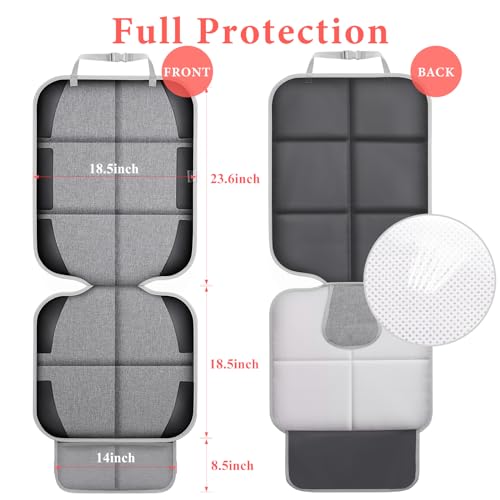 Meolsaek Car Seat Protector, Non-Slip Backing Will Not Leave Imprint, Waterproof Thicker Car Seat Cover for SUV, Sedan, Truck, Leather Car Seat Cushion (Gray Black) - color: Gray Black