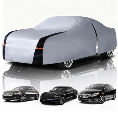 Car Cover Waterproof All Weather, 10 Layers Outdoor Car Covers for Automobiles - Custom Fit Lincoln Continental, Porsche Taycan, Buick Regal, etc. Sun & Rain Protector. C5 (See Size Chart) - size: C5 Fit Coupe/Cabrio 193"-203" (See Size Chart)