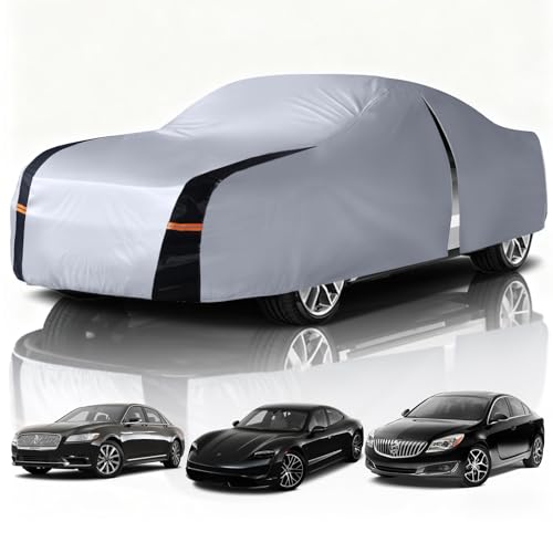 Car Cover Waterproof All Weather, 10 Layers Outdoor Car Covers for Automobiles - Custom Fit Lincoln Continental, Porsche Taycan, Buick Regal, etc. Sun & Rain Protector. C5 (See Size Chart) - size: C5 Fit Coupe/Cabrio 193"-203" (See Size Chart)